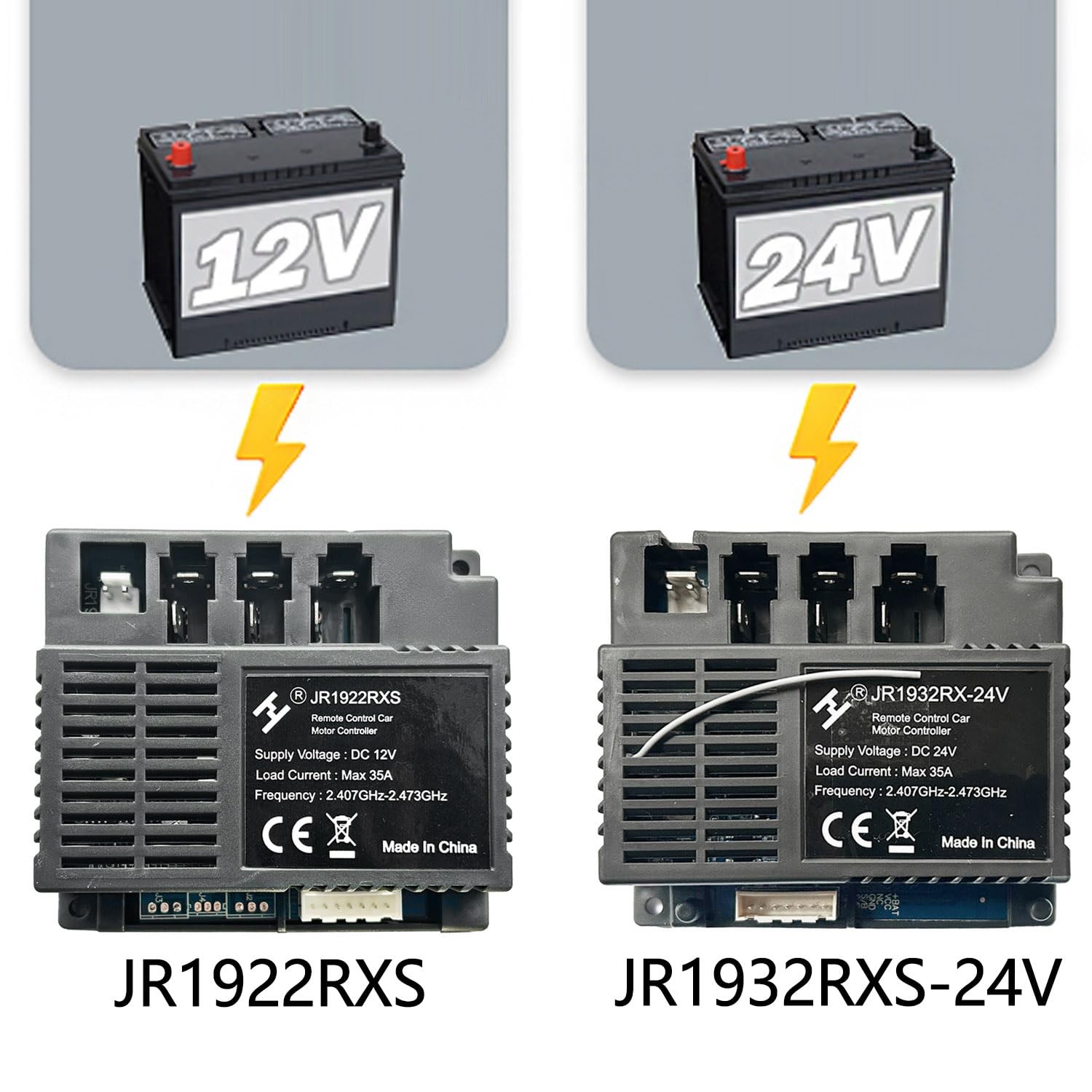 JR1932RX-24V Power Wheels Control Box with Remote Control,24Volt High Power R…