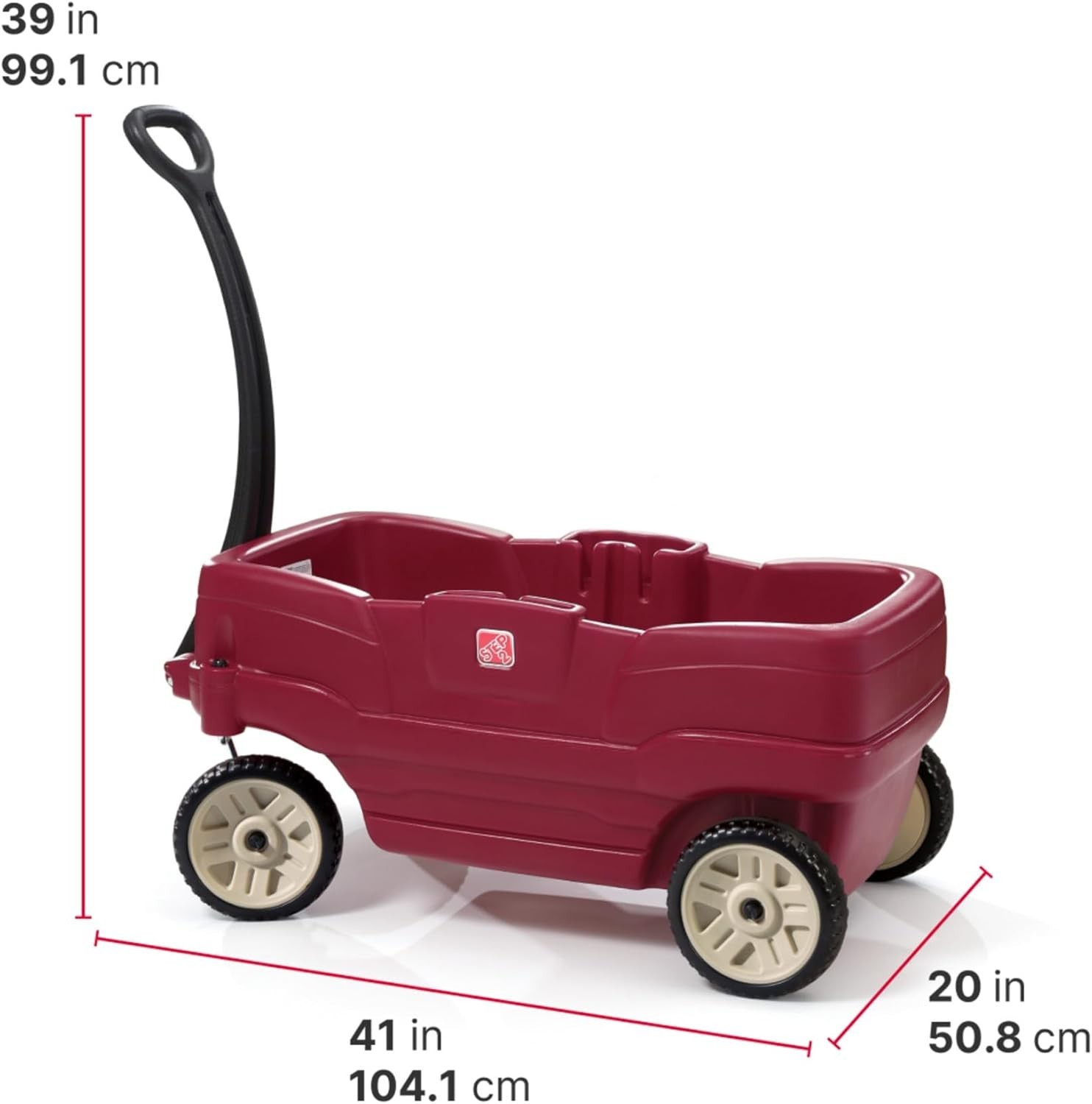Vibrant Red Neighborhood Wagon for Kids, 75 lbs. Max Weight~