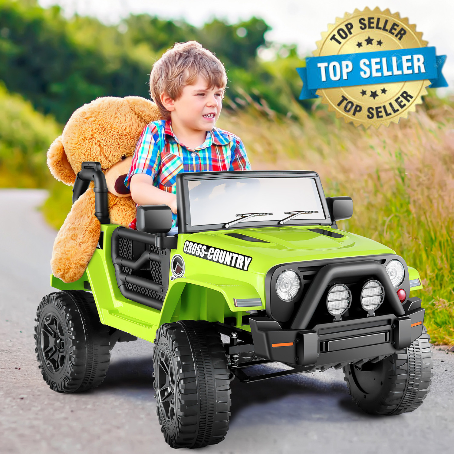 12/24V Large Ride On Truck Kids Electric Car+Parental Remote Control Xmas Gift
