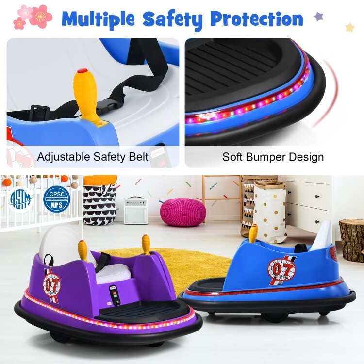 12V Battery Kids Ride On Electric Bumper Car Gift Toddlers with Flashing Lights