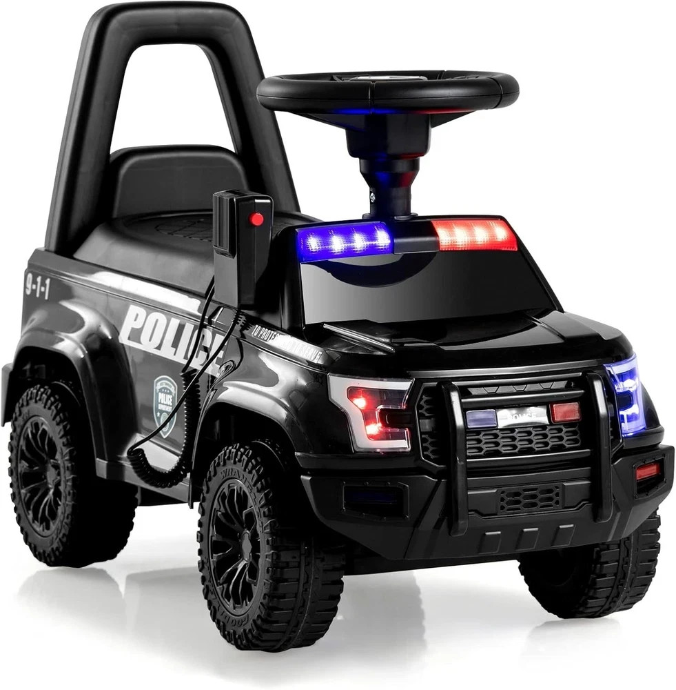 Ride on Push Police Car, Toddler Foot-To-Floor Sliding Toy with Siren, Steering