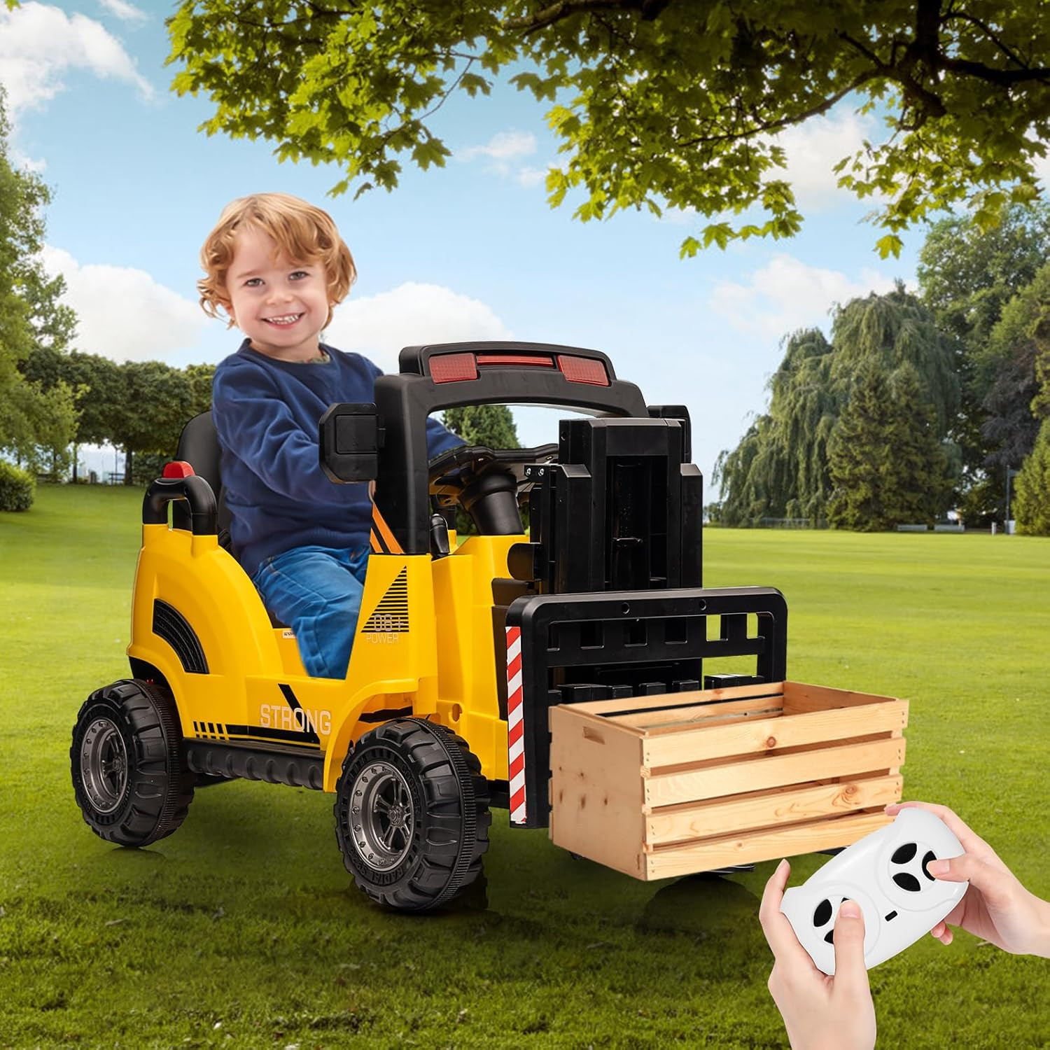 12V Kids Ride on Car Forklift Electric Remote Control Toy 2 Speed for Boy &Girls