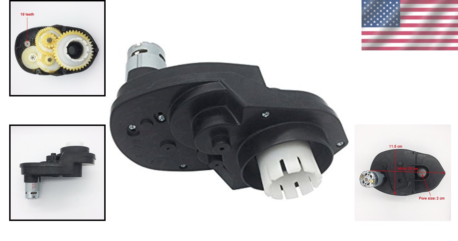 12V RS550 30000RPM Gearbox for Child Electric Cars – Replacement Motor