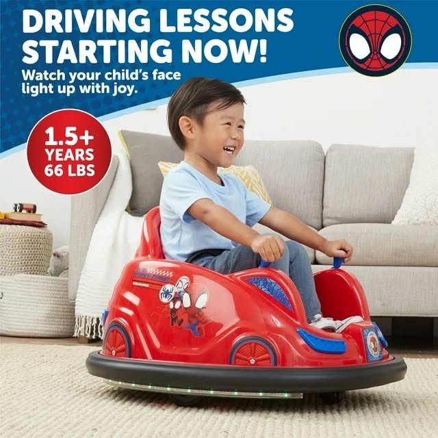 6V Marvel Spidey Bumper Car Ride on Toy