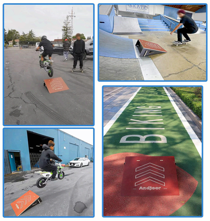 Kids jumping ramp 25.2in for skateboard, bike, scooter, BMX, RC car