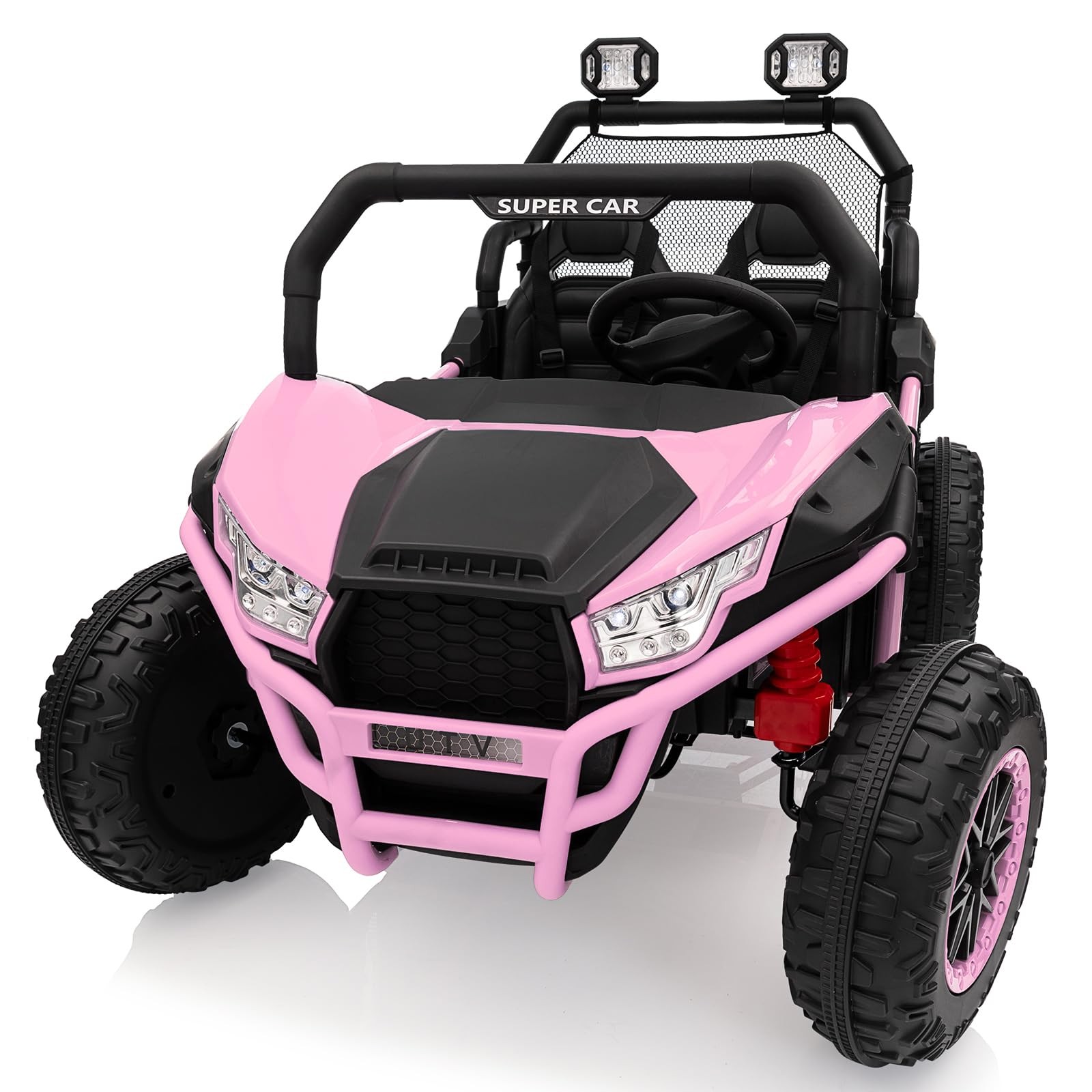 2 Seater Kids Ride On Utv Car,24V 2WD Ride On Car Truck with Metal Frame,Remote