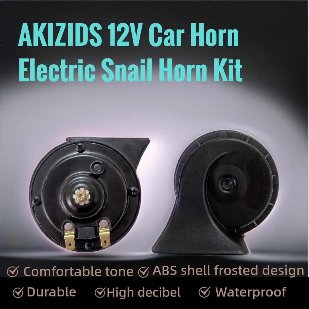12V Replacement Car Horn Kit 2PCS Super Loud electric Snail Horn Dual Tone Un…