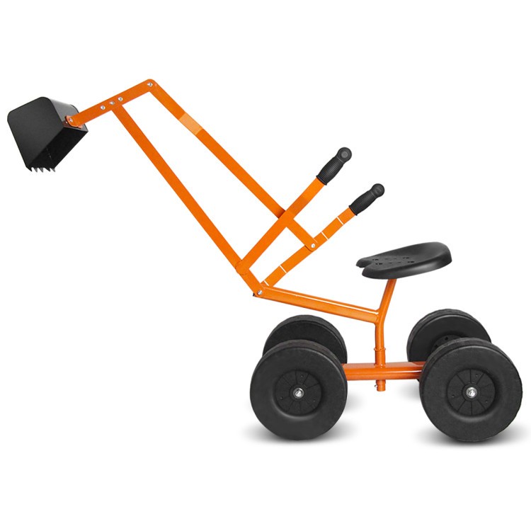 Ride-On Sand Digger Excavator for Kids 4-12, Metal Frame, 360° Seat, All-Season