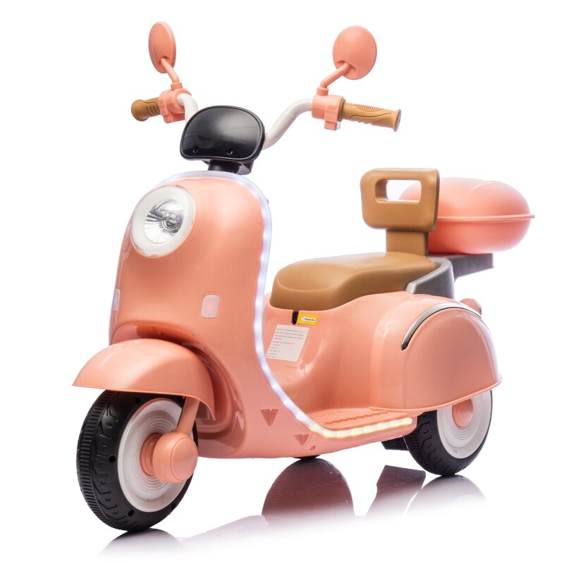 12V Kids Ride On Three-Wheel Electric Motorcycle W/Bluetooth Music For 3-6 Years