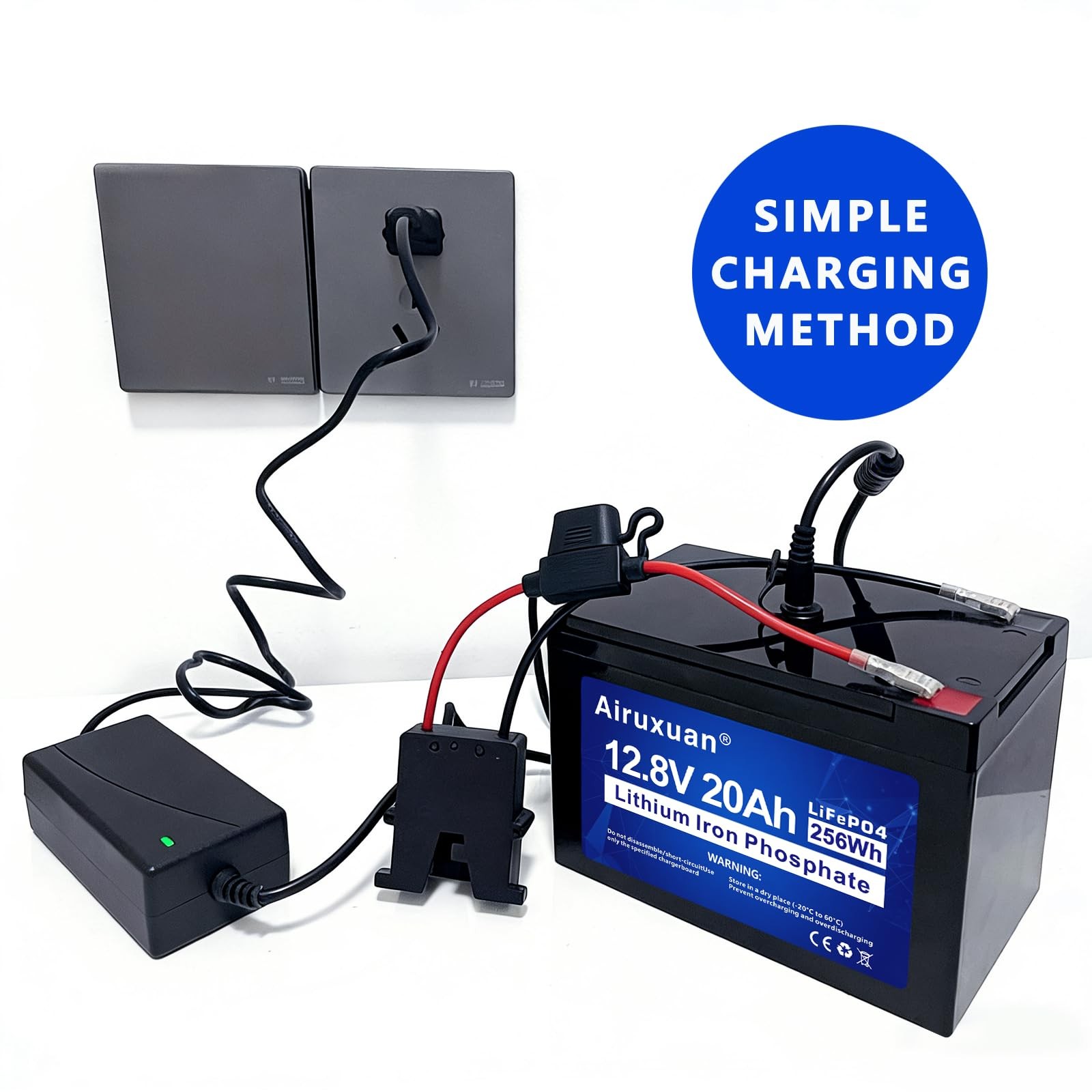 12V 20Ah LiFePO4 Battery, 2000+ Deep Cycle Rechargeable Battery with Built-in…