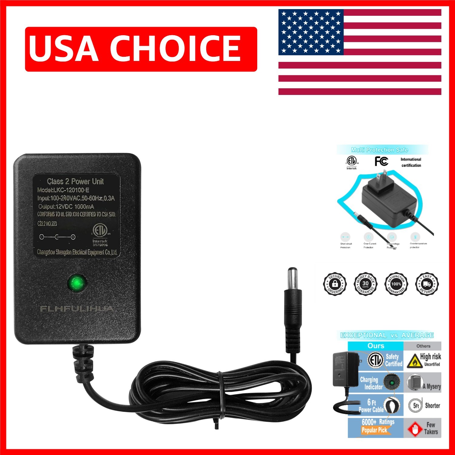 Fast Charging 12 Volt Universal Charger for Kids’ Ride-On Toys – Lightweight