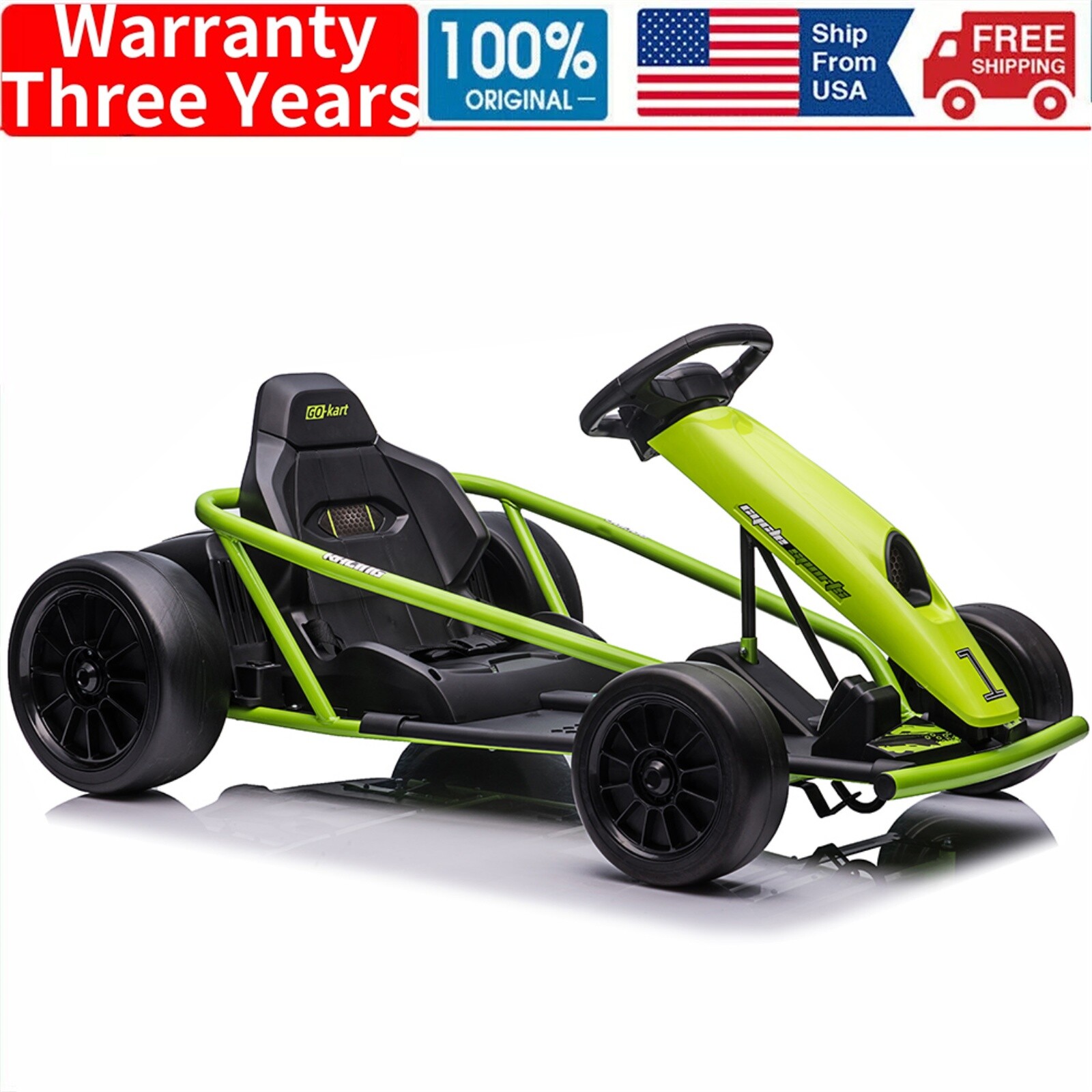 🔥🔥24V Go Kart 3Ride On Toy for Kids 8-12 Years 8MPH High Speed 300W*2 Powerful