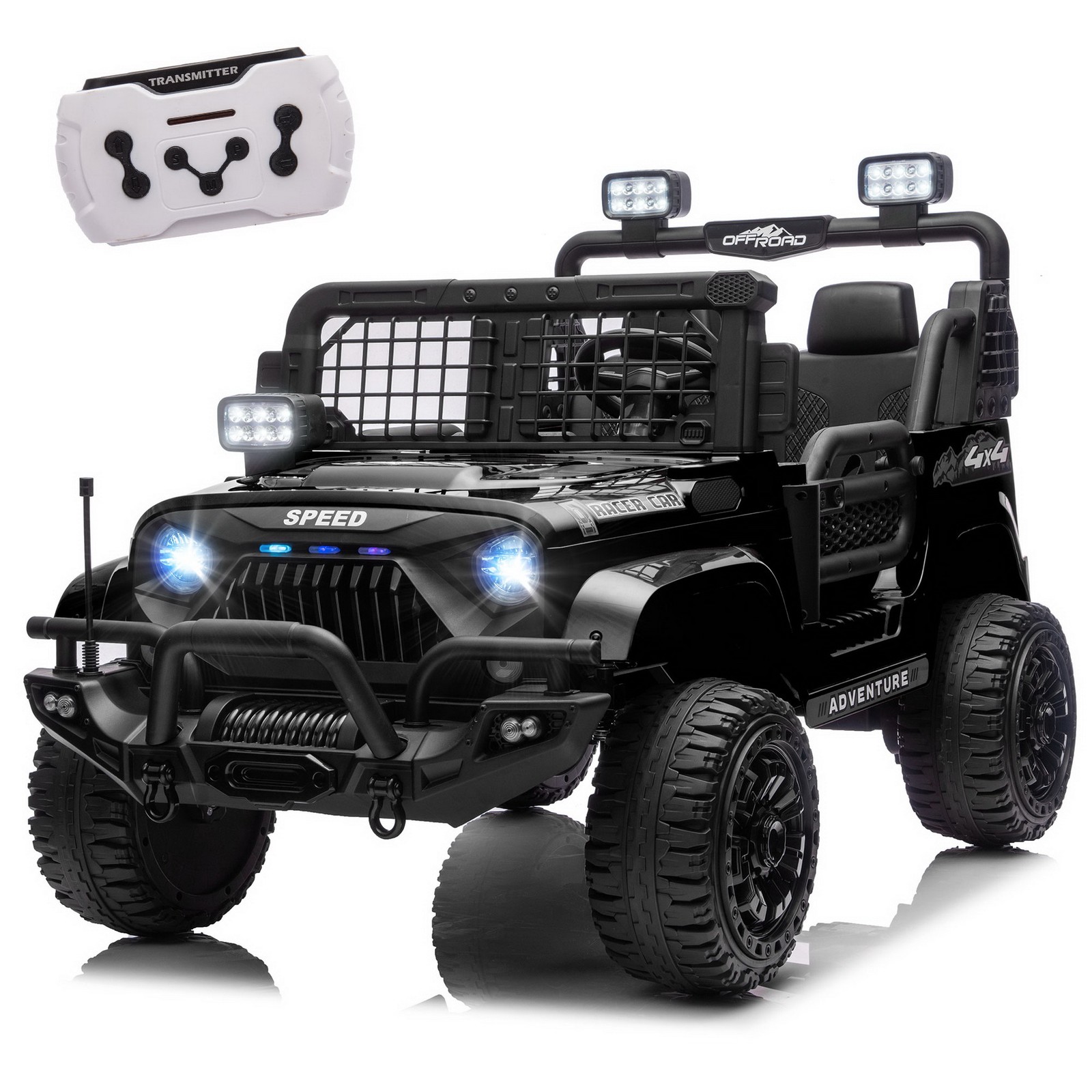 24V 2-Seater Off-Road Ride On Jeep Car Toy Parent Control LED Music Dual Motors
