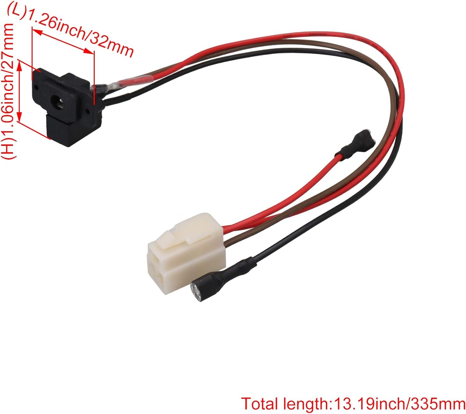 Ride On Car Accessory Power Charging Interface Socket 3Pin Type Interface 335mm