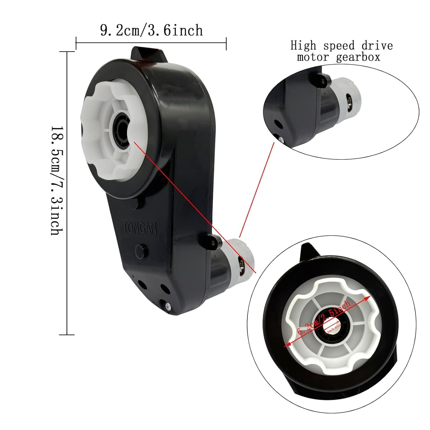 2Pcs Electric Motor Gearbox Powered for Kids Ride On Toys Car,RS550 12V/RS555…