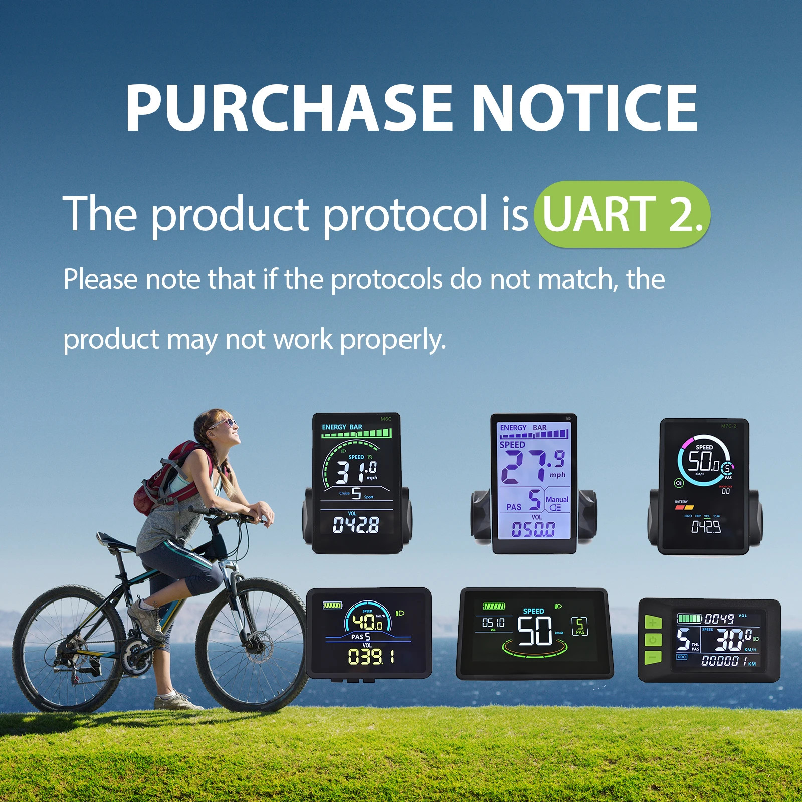 F3【UART2】Turn On The NFC Fatbike Screen E Bike LCD Display Electric Scooter Spee
