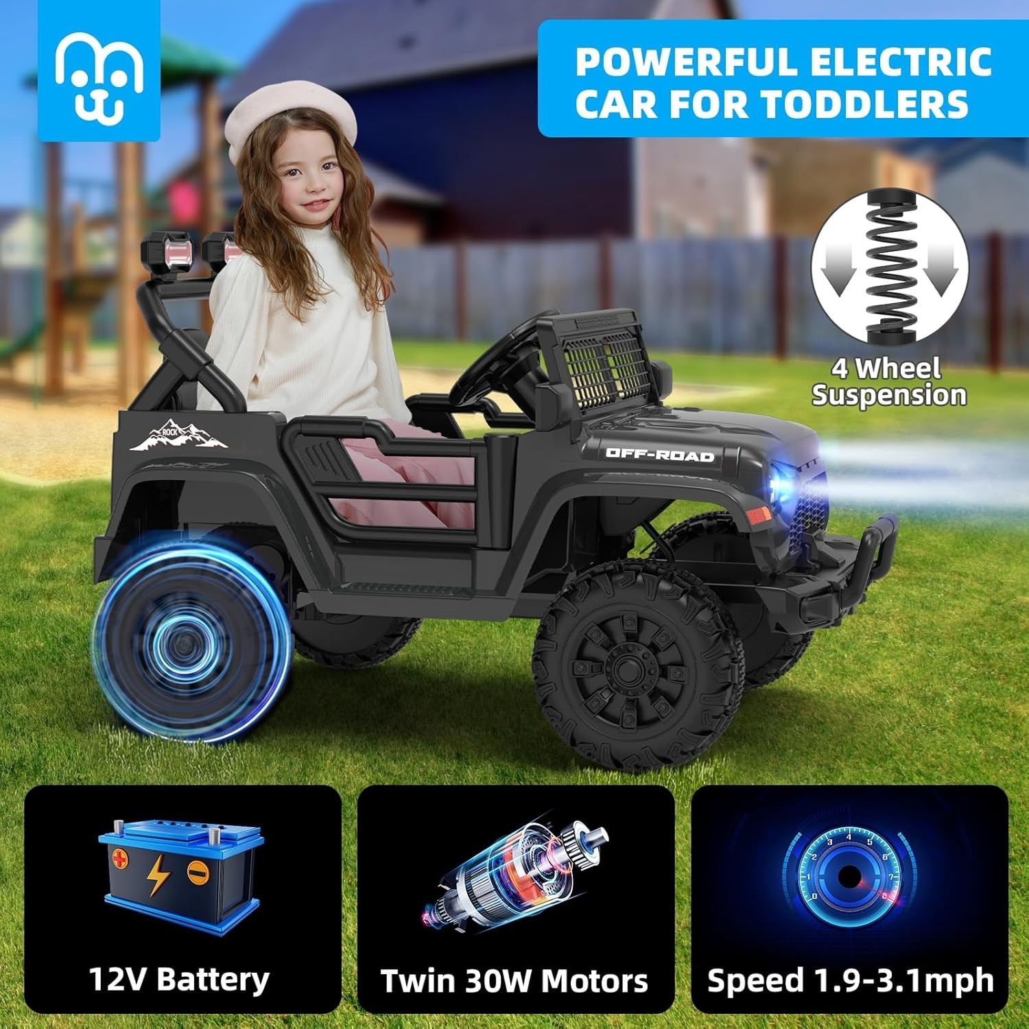 Carro Electrico Para Niños Coche Montable De Jugar Manejar Con Control Remoto..