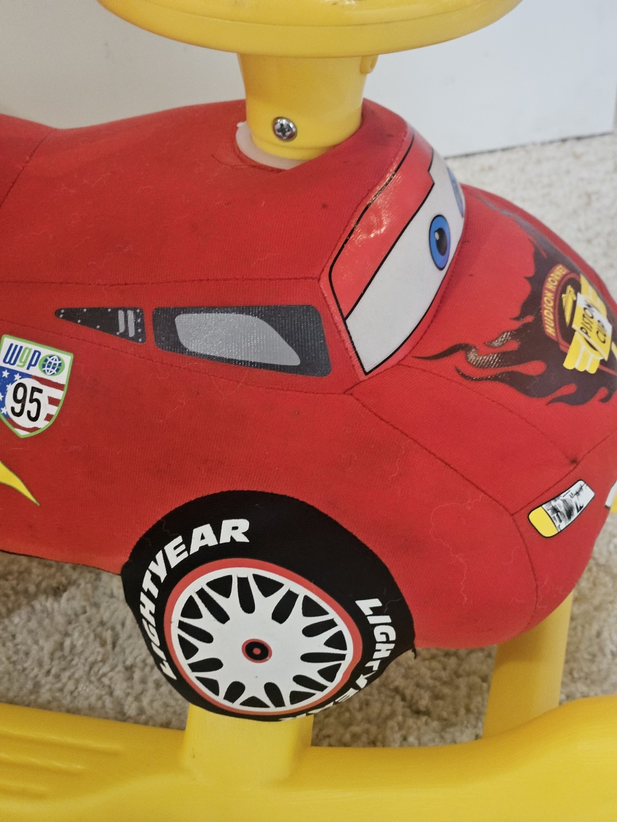 Disney Cars 2 Lightning McQueen Kiddieland Toys Infant Toddler Rocker ride on