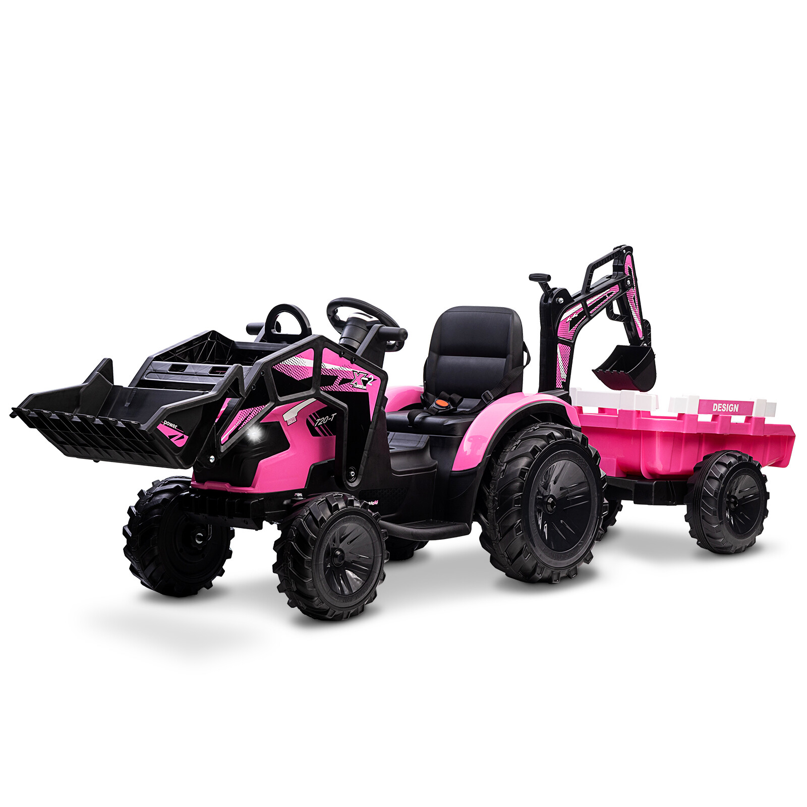 3 In 1 Ride On Tractor 24V Remote Control Electric Vehicle Excavator & Bulldozer