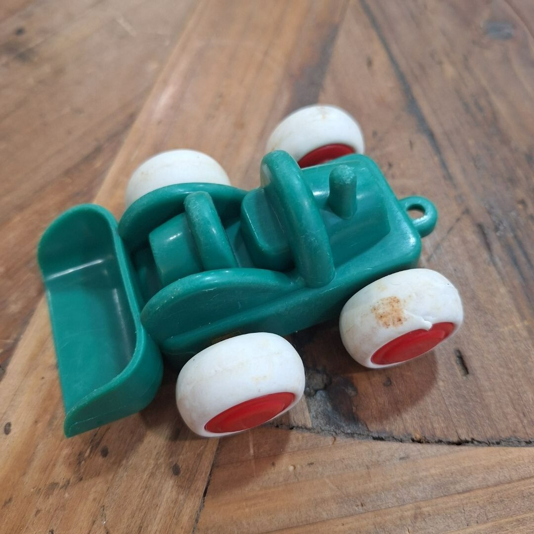 Viking Toys Sweden Bulldozer 1144 Green Play Vehicle Rubber Wheels Hitch Toddler