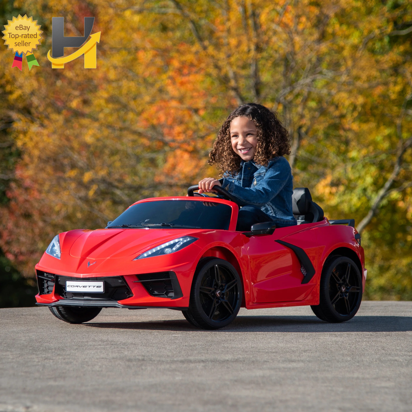 12V Corvette Stingray Battery Powered Ride-On Car Children Ages 3+ Sounds
