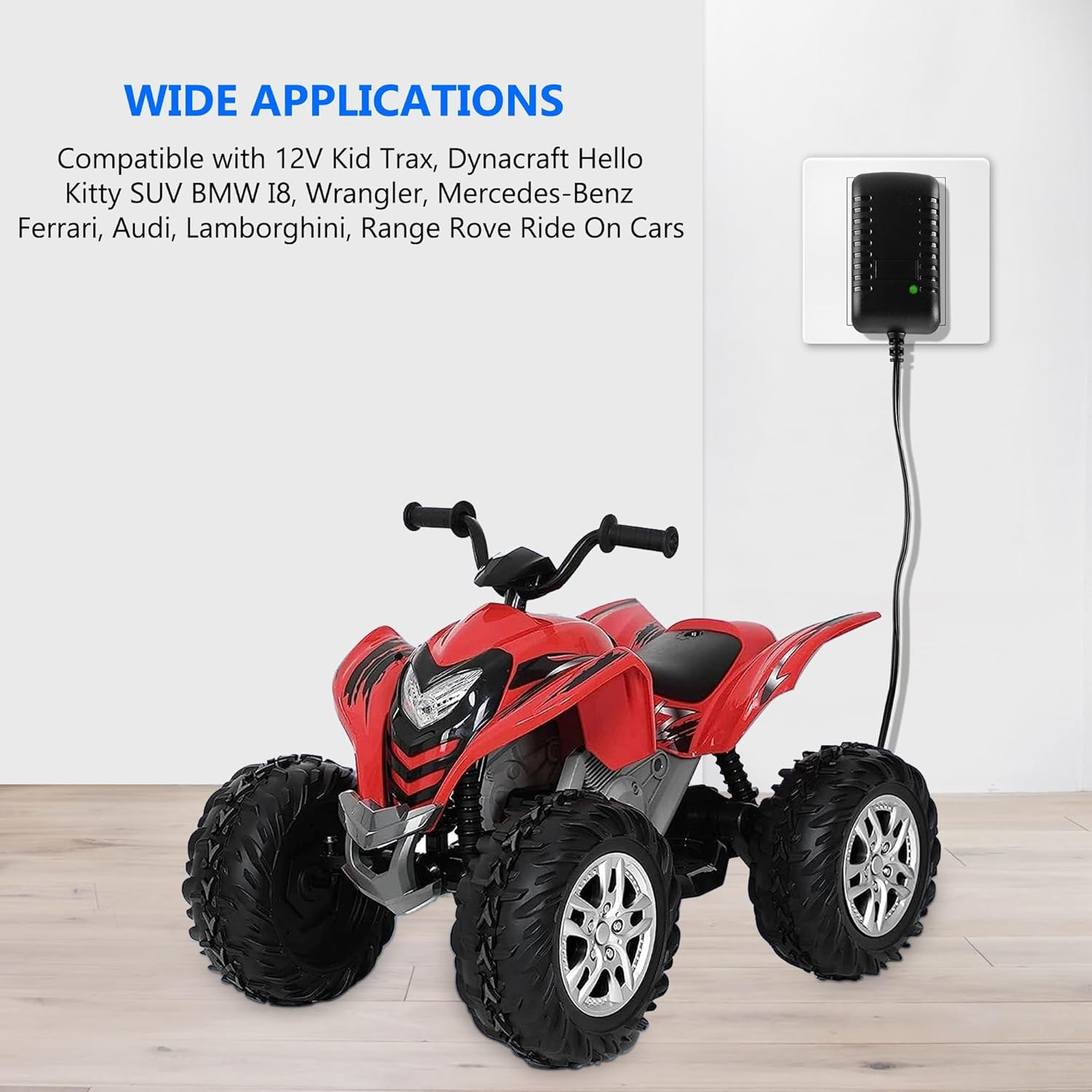 12 Volt Battery Charger for Ride on Toys, 14.4V 1000MA Battery Power Adapter for