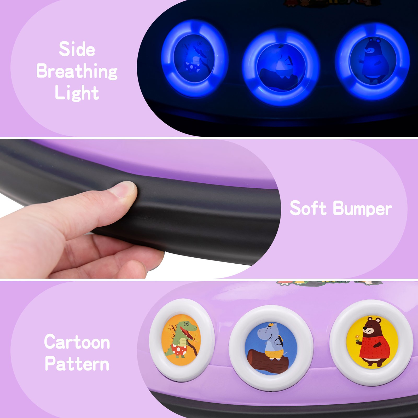 12V Kids Ride on Bumper Car Remote Control w/ Flashing LED Light & Music Purple