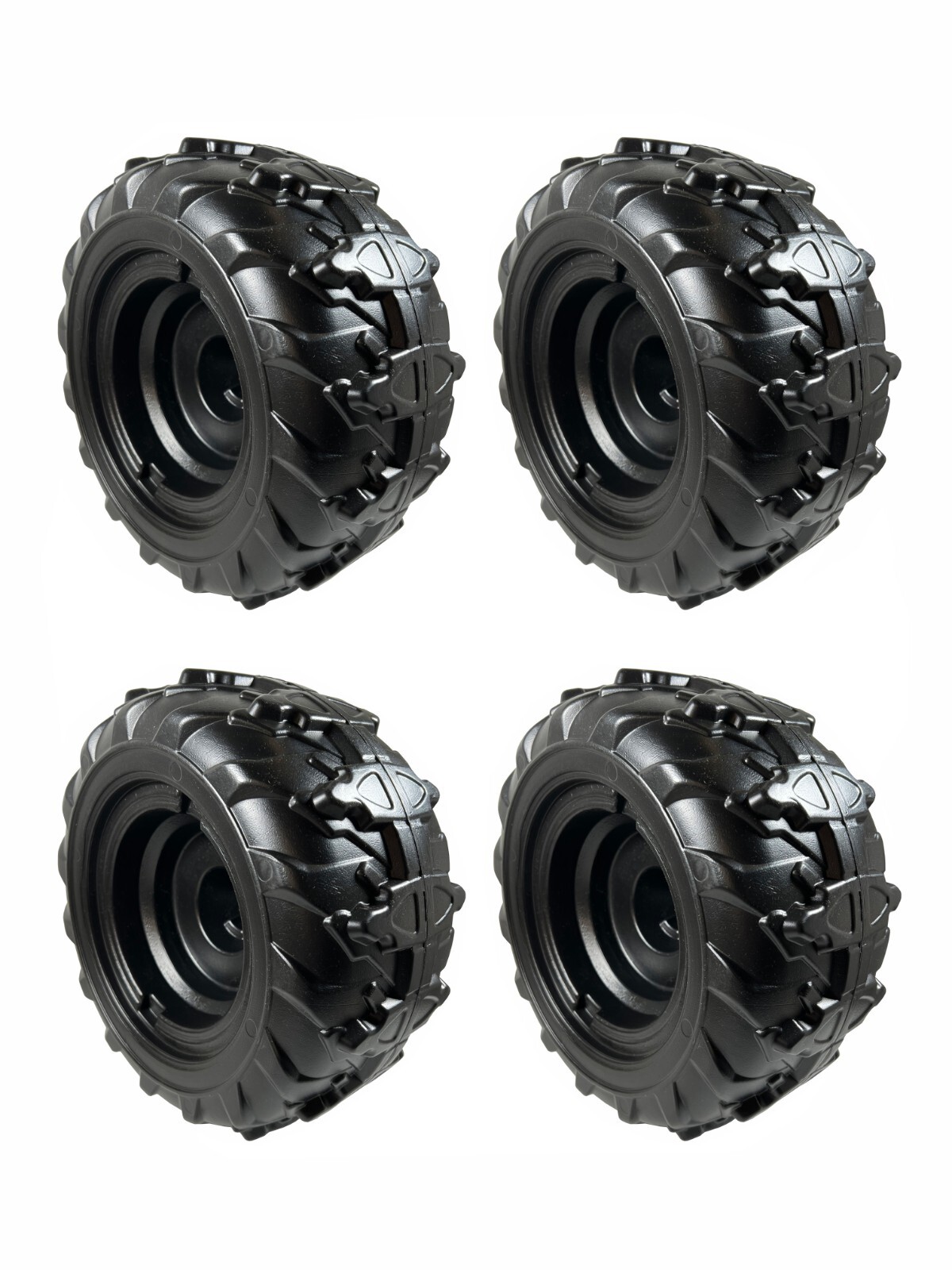 (4) Genuine Power Wheels 3900-6454 Black Wheel For Jurassic World Dino Racer ATV