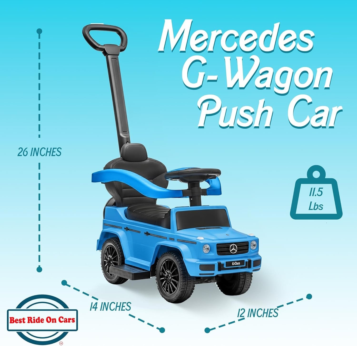 Kids Mercedes G-Wagon Push Car with Sound Features & Hidden Storage for Ages 1-3