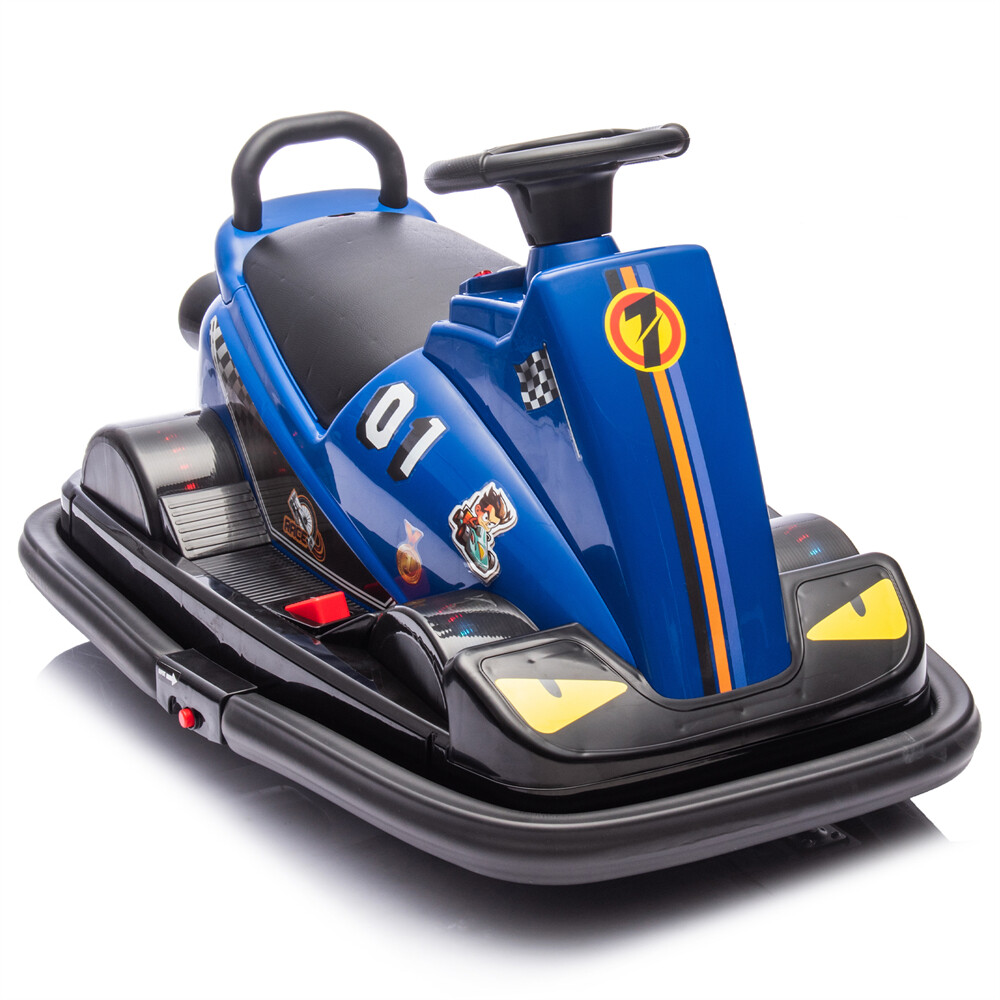 12V Kid Ride On Motor Bumper Car Rotate 360° In Place 1.55MPH Kid Toy Aged 3-5