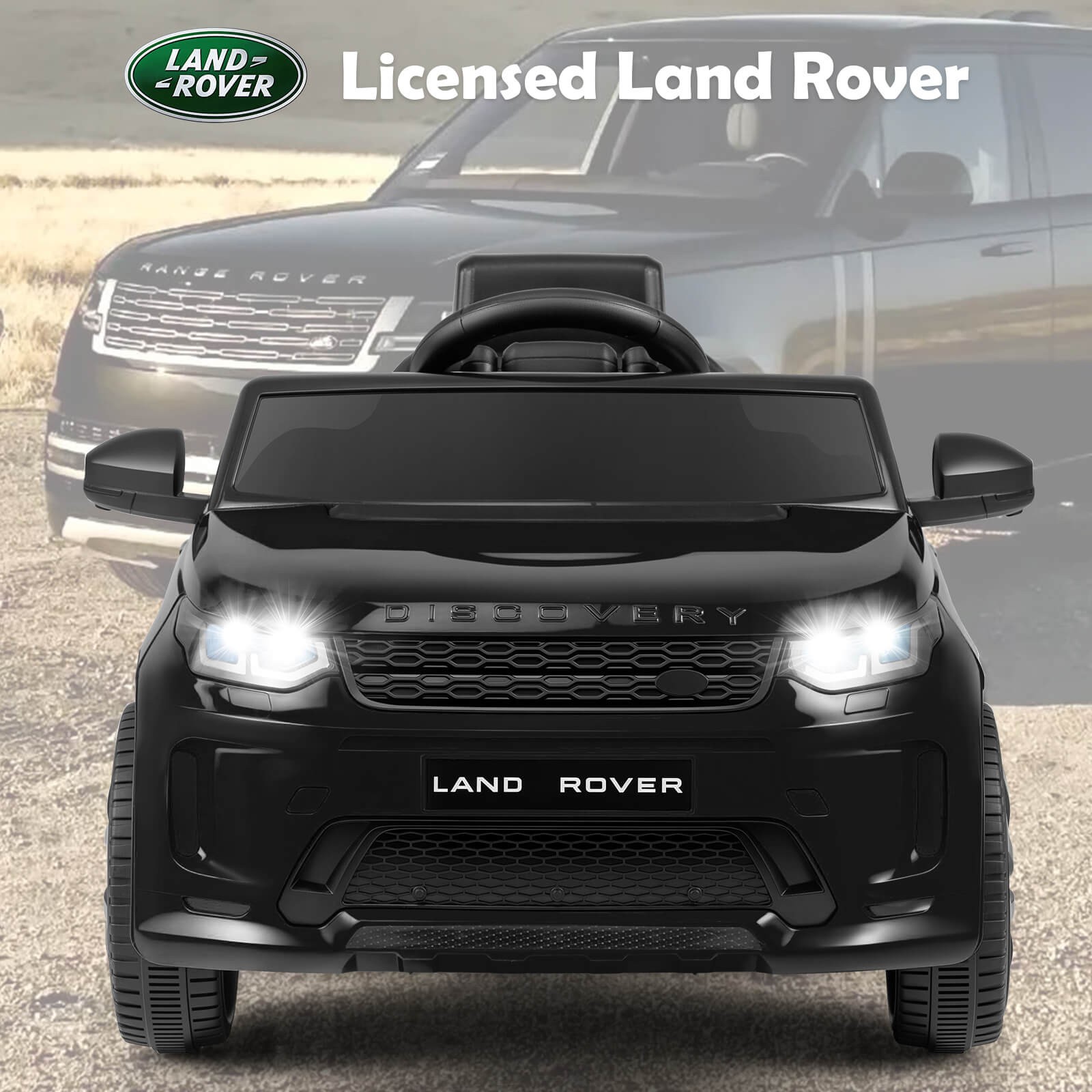 Licensed Land Rover Kids Ride on Car w/Remote Control, LED Lights, Music, Horn
