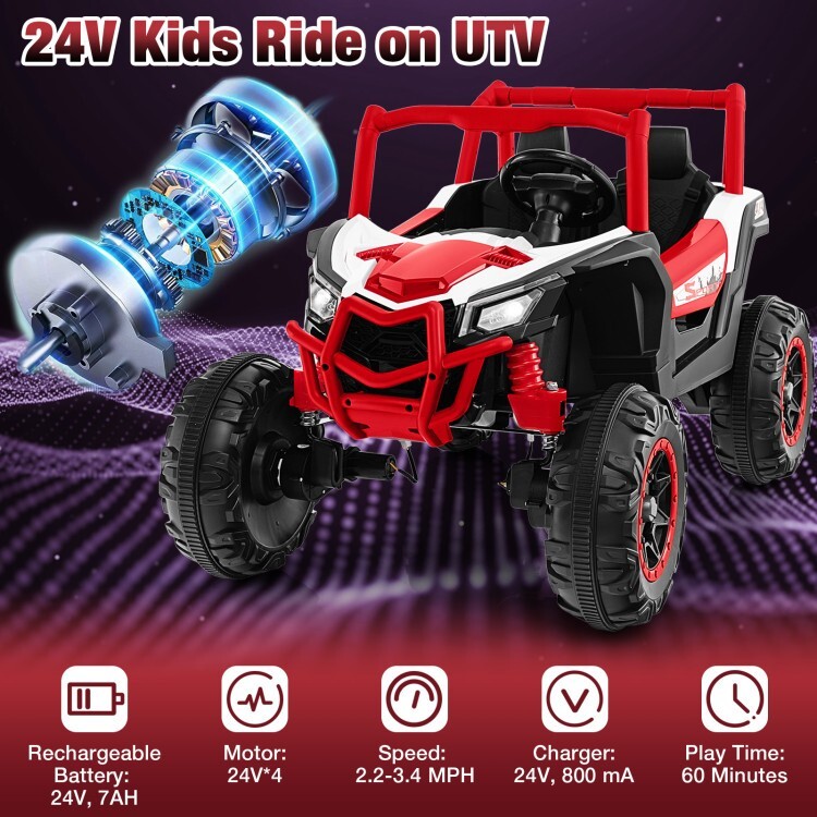24V Battery Powered 2-Seater Kids Electric Toy Car Gift Kids With Remote Control