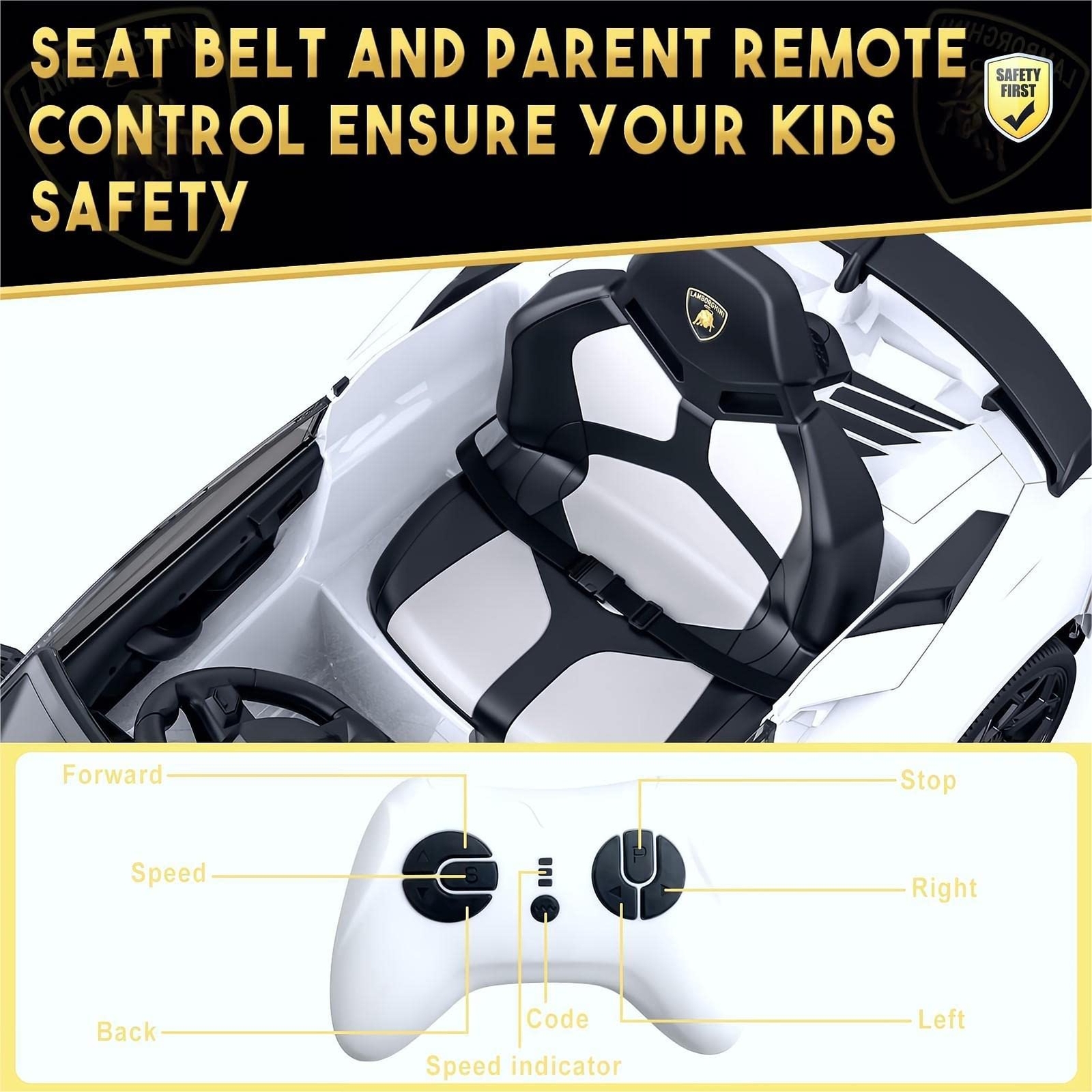 Kids Ride On Car, 12V Electric Vehicles Battery Powered Sports Car With Control