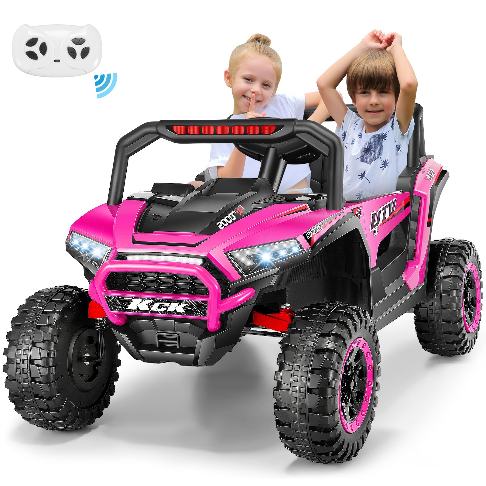 24V 2 Seater Ride on Car for Kids Battery Powered Electric Off-Road UTV 3 Speeds