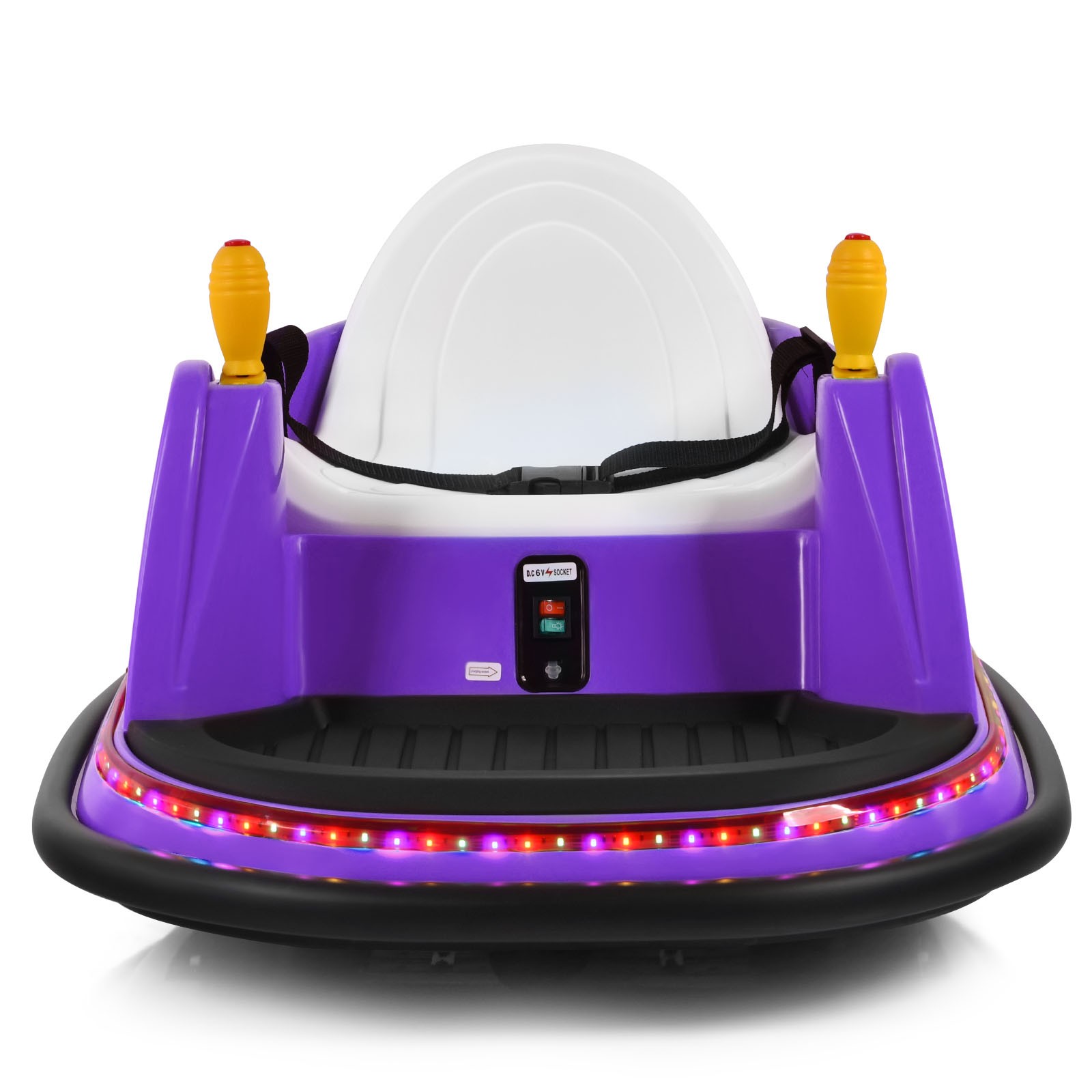 6V Kids Ride On Bumper Car Vehicle 360° Spin Race Toy w/ Remote Control Purple