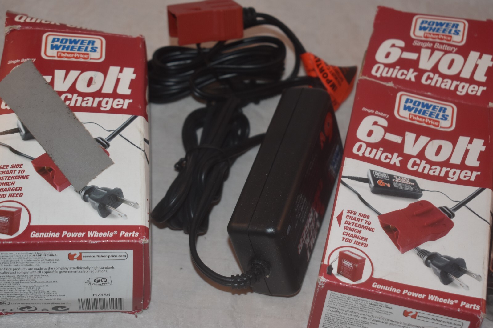 2) Power Wheels 6 Volt Quick Charger Lot With Original Boxes