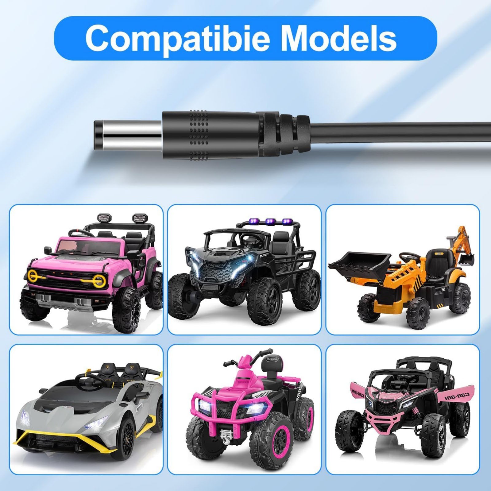 Portable 24 Volt DC Kids Battery Charger For Ride On Car With Indicator Light