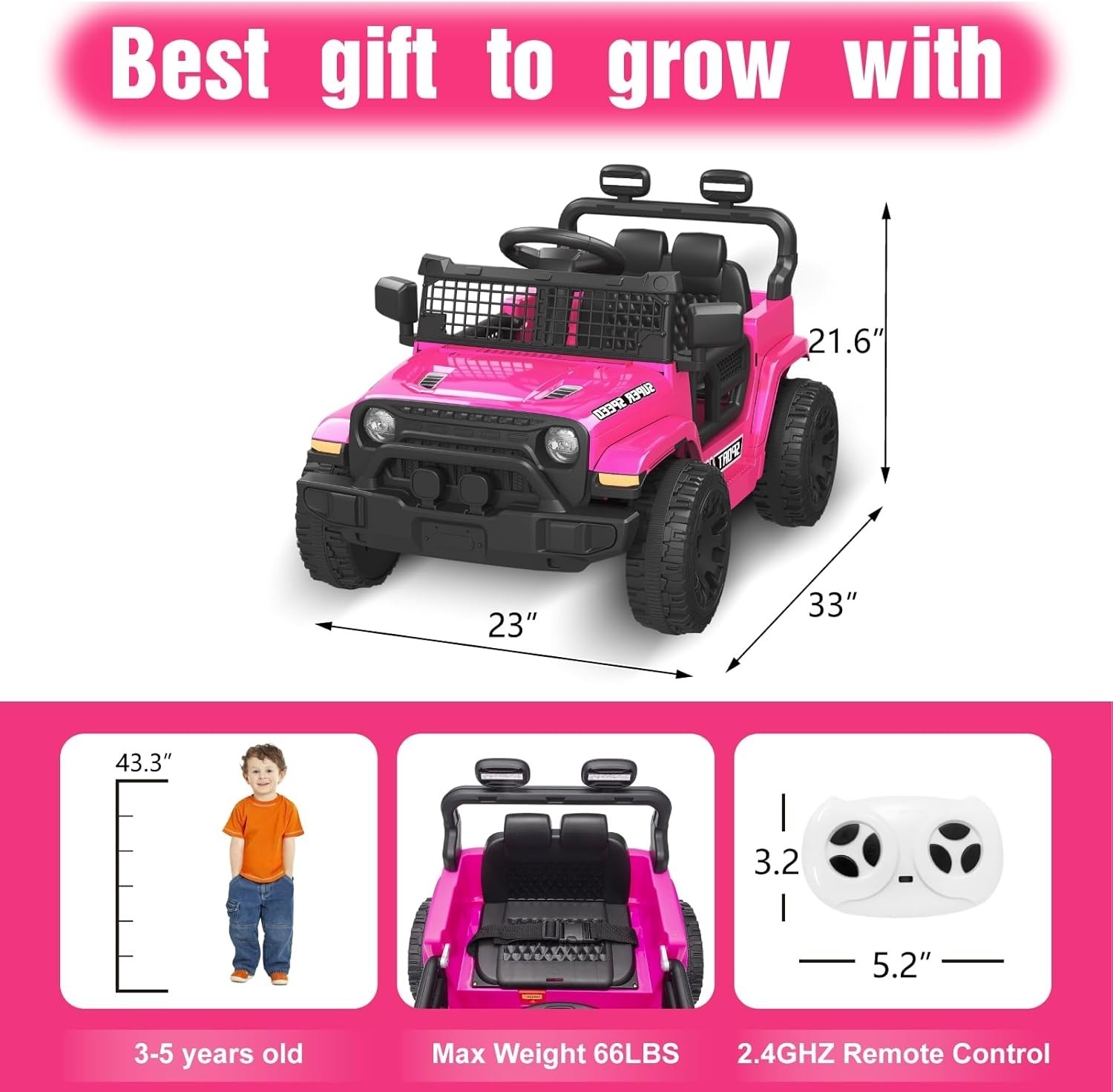 Carro Electrico Para Niños De 3 A 5 Años Montar Manejar Y Jugar Con Luces NUEVO