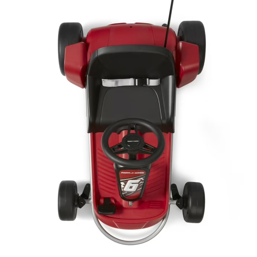 Radio Flyer 12V Turbo Go-Kart Kids Battery Powered Ride-On Toy Racing Car