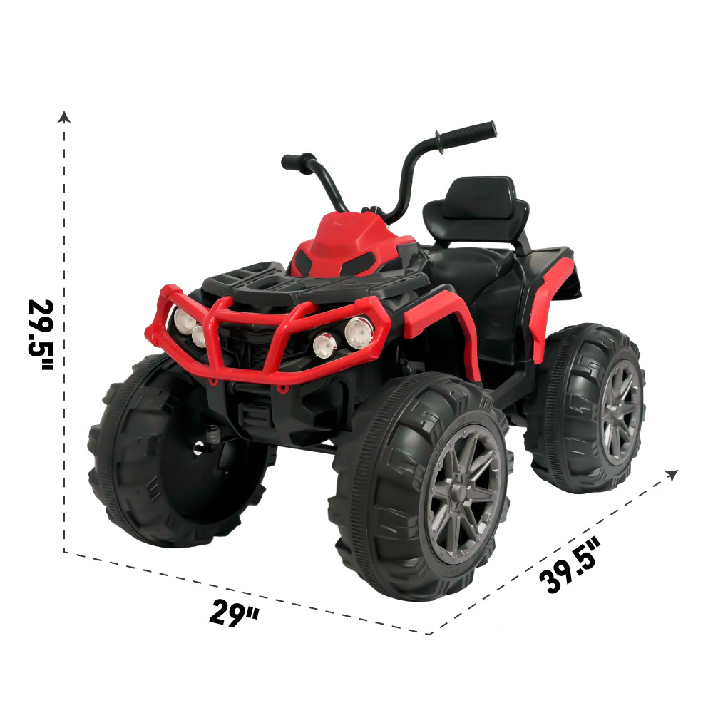 24V Kids Ride on ATV 6mph Electric Power Wheels Quad Car with 2 Speeds Bluetooth