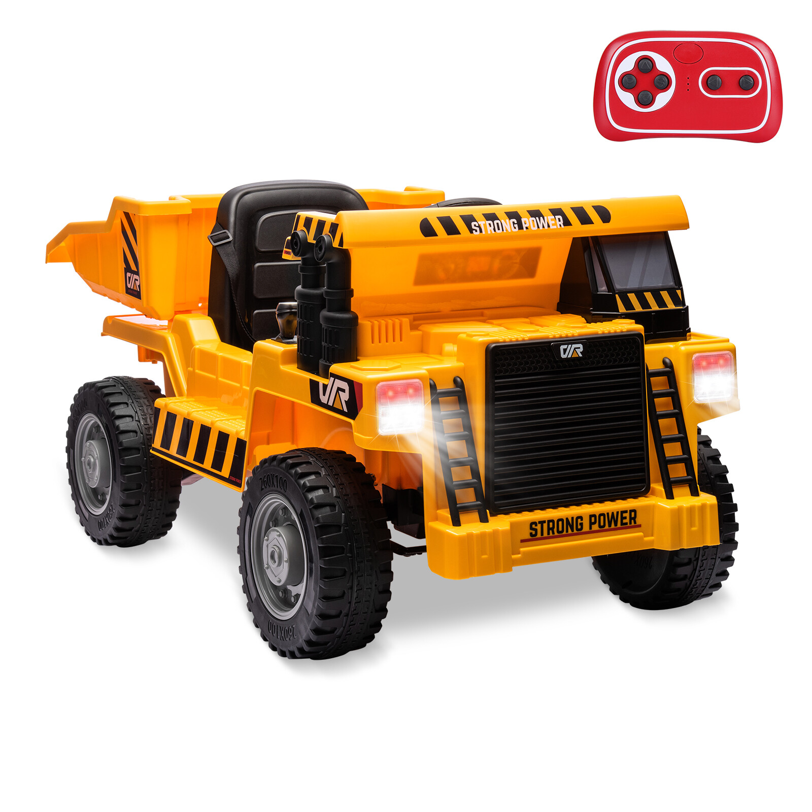Kids 12V Ride On Dump Truck Construction Vehicle w/ Electric Bed Remote Control