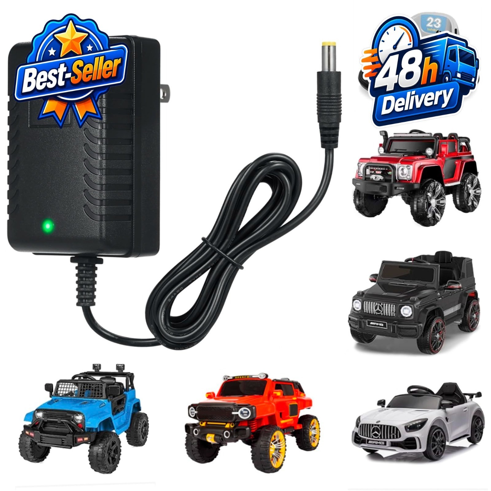 12V Kids Ride On Car Battery Charger – Fast Charging & Safety Certified