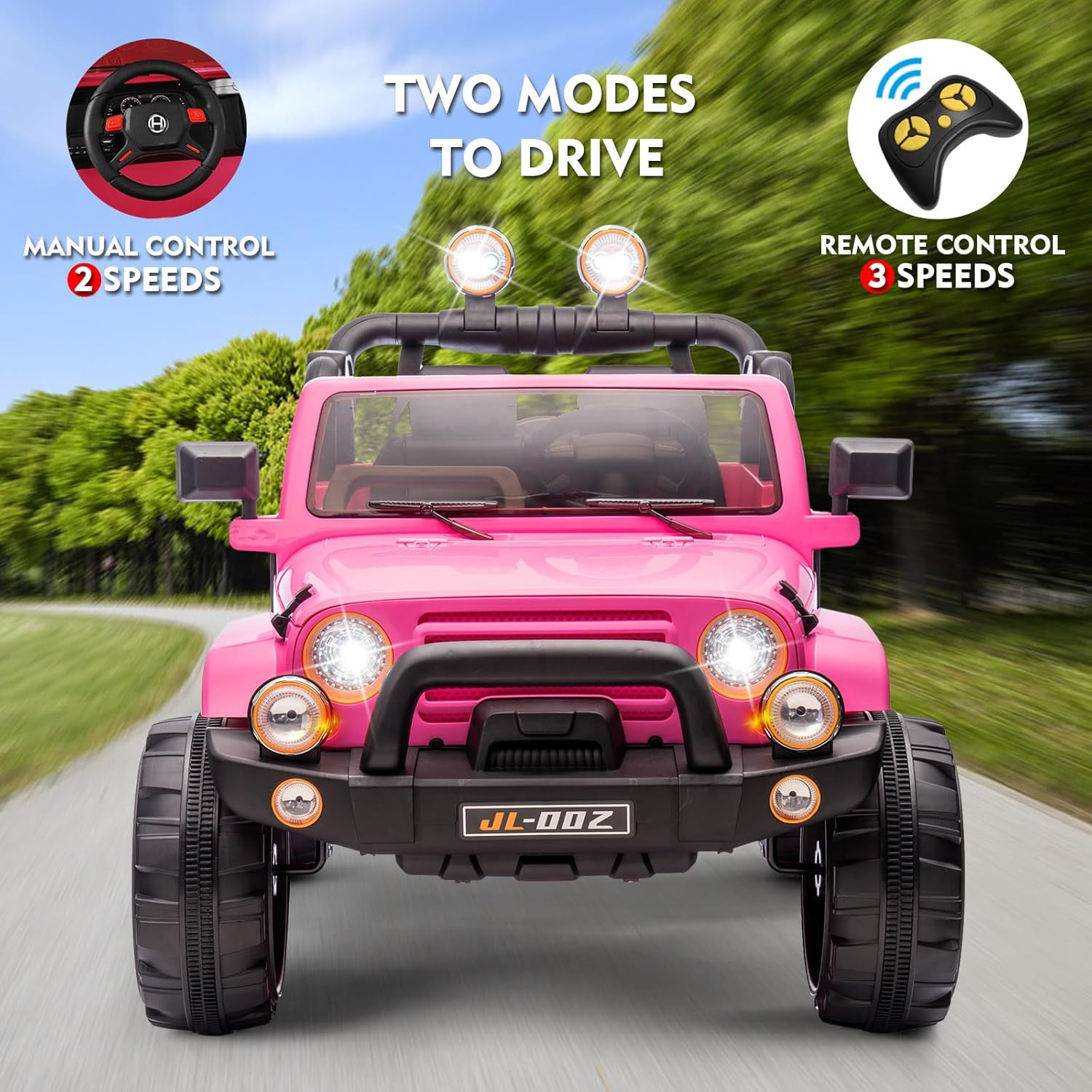2 Seater Ride on Truck and Car Cover, 12V Children’S Electric Car with Parental
