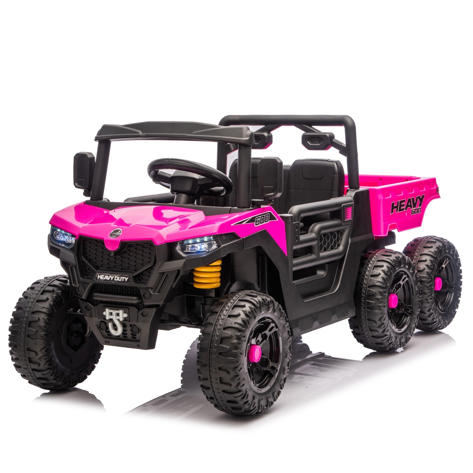 24V Kids ELectric Car Dump Truck Ride on Toys w/Remote,LED,400W Motor, Pink