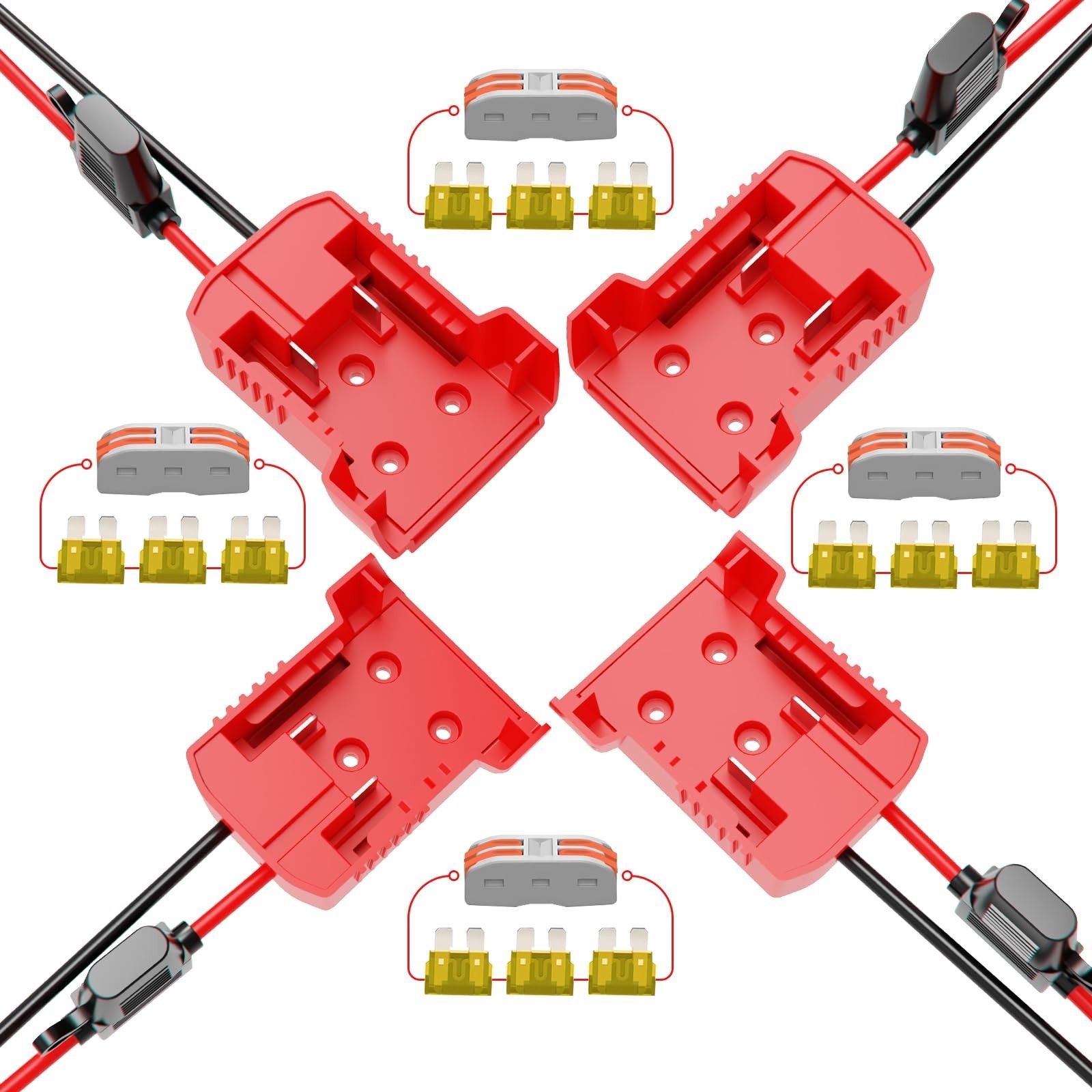 4-Pack Power Wheels Battery Adapter for Milwaukee M18 – DIY RC Car Converter, 12
