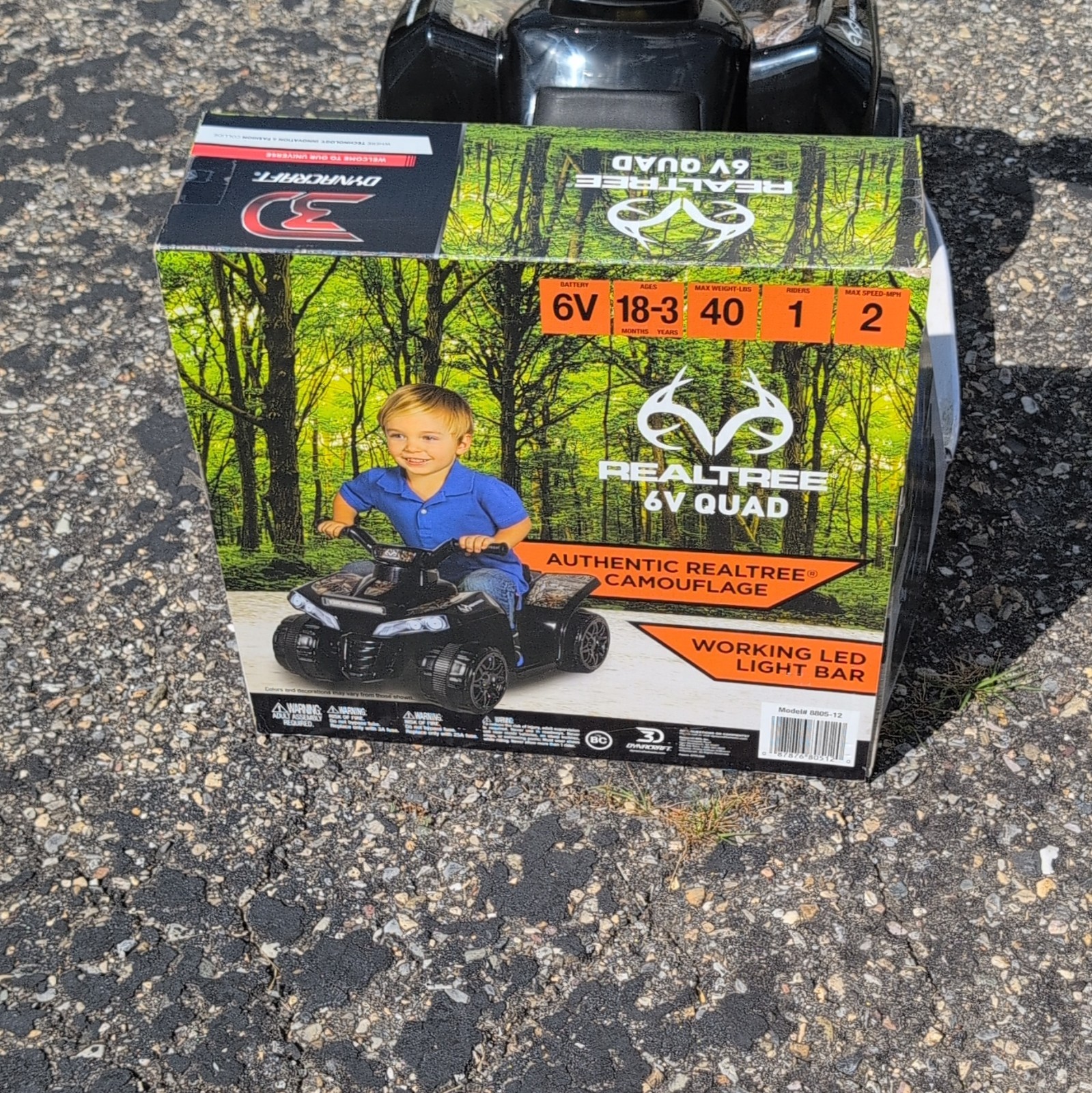 Dynacraft Realtree 6V Quad Battery Powered Ride-On ATV w/ LED Light Bar