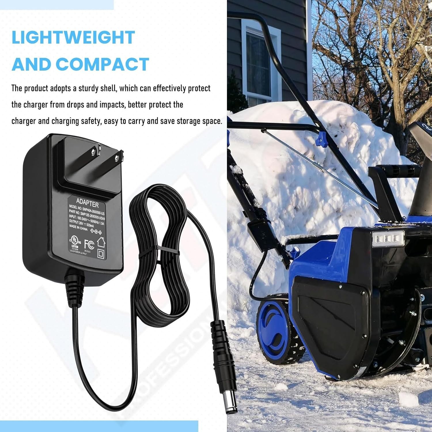 24V iON+ Fast Charger for Snow Joe & Sun Joe 24V Batteries, Black