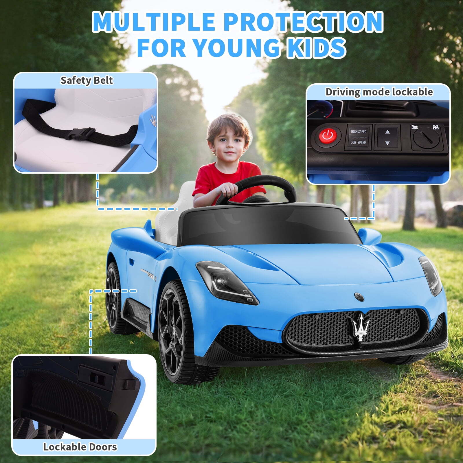 12V Kids Ride on Cars Licensed Maserati, Electric Ride on Toys for Toddler with