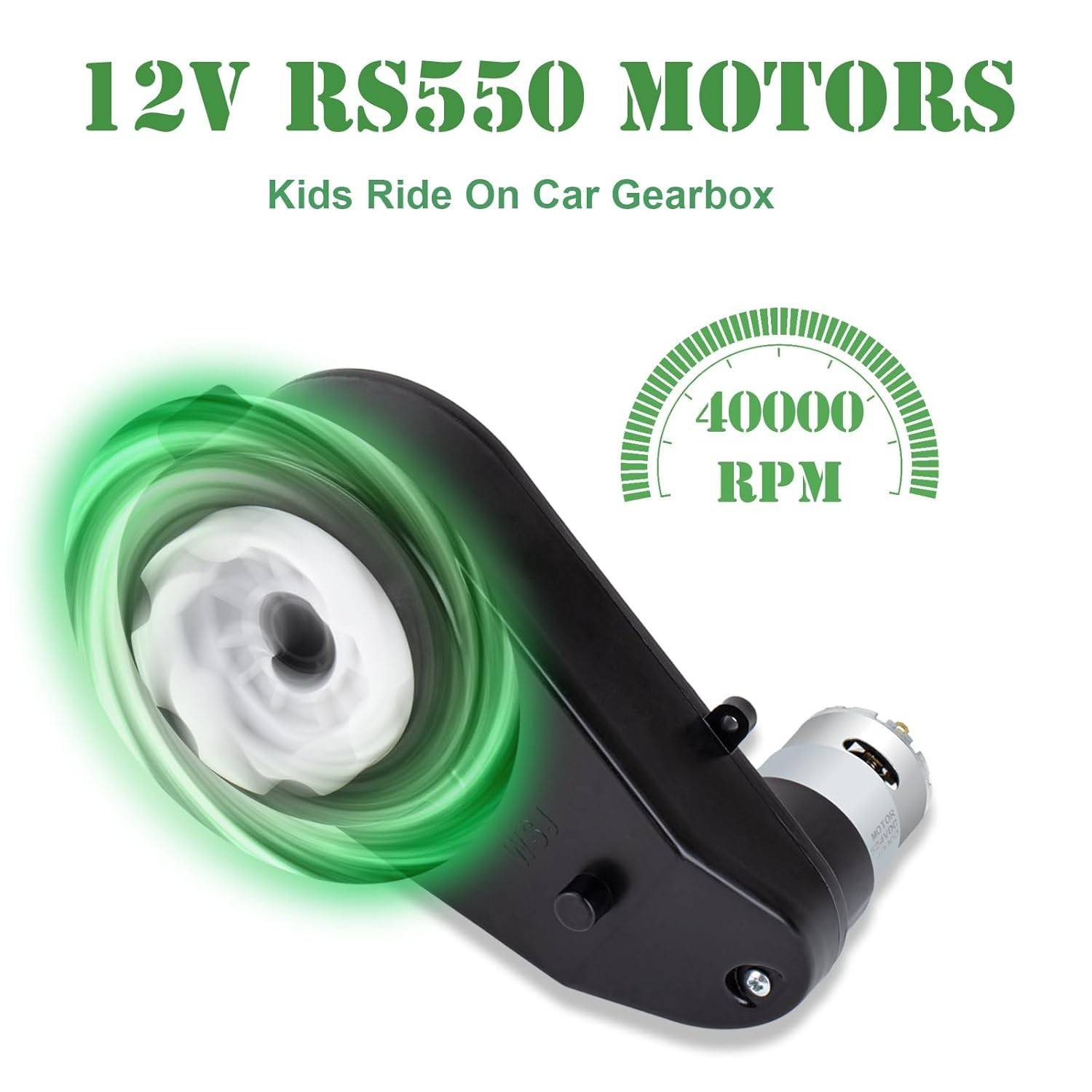 2Pcs Powered Wheels Motor 12V 40000RPM Kids Ride On Car Gearbox Motor Powered…