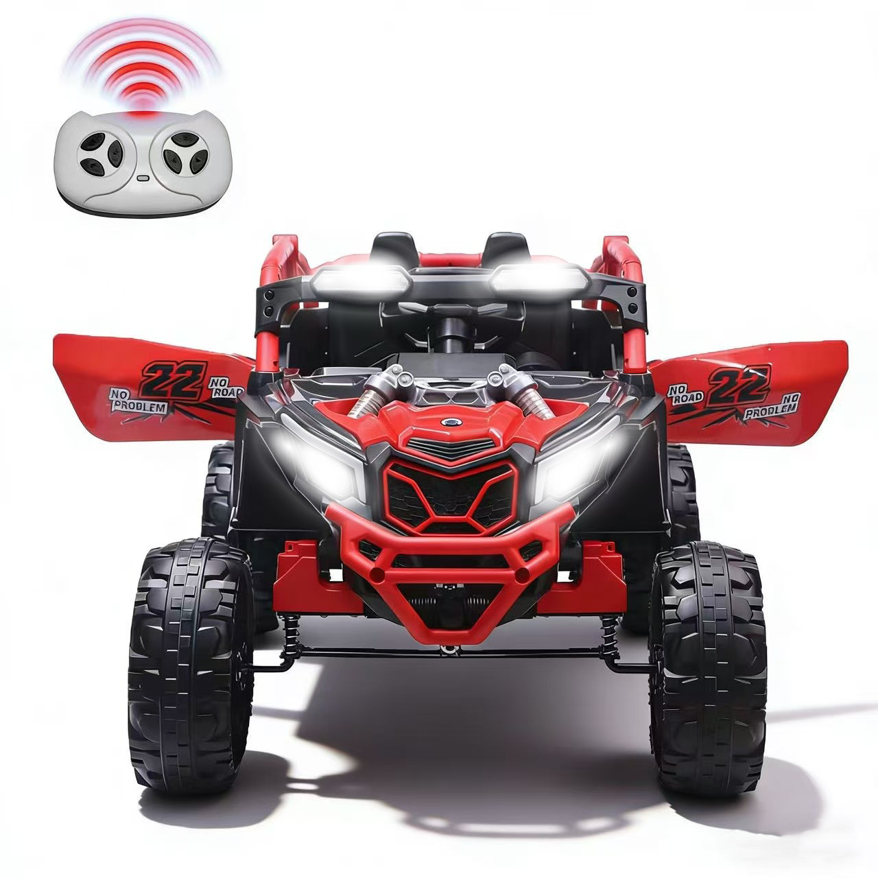 24V 400W Electric Ride on Car 2-Seater UTV Truck Power Wheels with Remote, Red